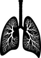 ai généré silhouette pour interne organes de poumons noir Couleur seulement vecteur