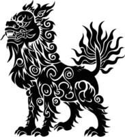 ai généré silhouette qilin noir Couleur seulement plein corps vecteur