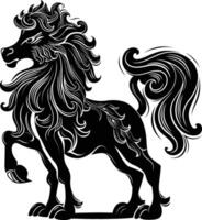 ai généré silhouette qilin noir Couleur seulement plein corps vecteur