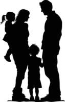 ai généré silhouette content famille noir Couleur seulement plein corps vecteur