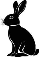 ai généré silhouette lapin noir Couleur seulement plein corps vecteur