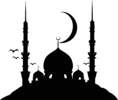 ai généré silhouette bénédiction Ramadan ambiance Ramadan kareem islamique salutation carte vecteur