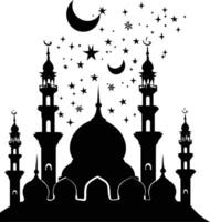 ai généré silhouette bénédiction Ramadan ambiance Ramadan kareem islamique salutation carte vecteur