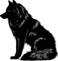 ai généré silhouette Warewolf ou parfois lycanthrope ou lycan monstre noir Couleur seulement plein corps vecteur