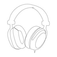 casque de musique une ligne continu contour vecteur art dessin et Facile un ligne minimaliste illustration conception.