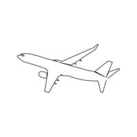 avion continu Célibataire ligne art vecteurs et des illustrations conception. vecteur