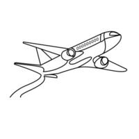 avion continu Célibataire ligne art vecteurs et des illustrations conception. vecteur