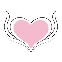 cœur forme romantique symbole illustration continu dessin Célibataire ligne art vecteur