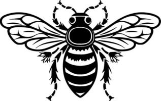 abeille, noir et blanc vecteur illustration