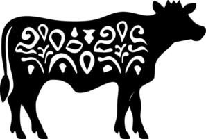 vache - noir et blanc isolé icône - vecteur illustration