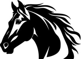 cheval - noir et blanc isolé icône - vecteur illustration