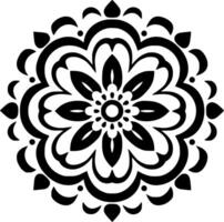 mandala - noir et blanc isolé icône - vecteur illustration