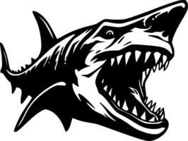 requin - noir et blanc isolé icône - vecteur illustration