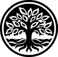 arbre de vie, noir et blanc vecteur illustration