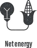 net énergie icône vecteur illustration dans timbre style