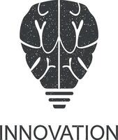 innovation signe icône vecteur illustration dans timbre style