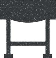 table glyphe icône vecteur illustration dans timbre style