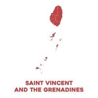 détaillé Saint Vincent et le grenadines carte vecteur