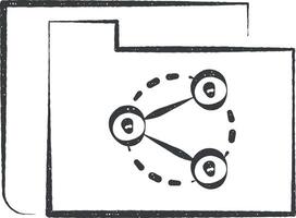 fichier partage icône vecteur illustration dans timbre style