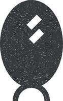 pied miroir glyphe icône vecteur illustration dans timbre style
