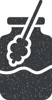 Miel, désert, sucré icône vecteur illustration dans timbre style