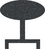 rond table glyphe icône vecteur illustration dans timbre style