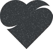 cœur plat icône vecteur illustration dans timbre style