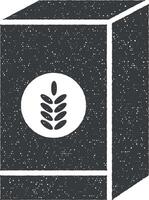 ingrédient, cuisson, blé icône vecteur illustration dans timbre style