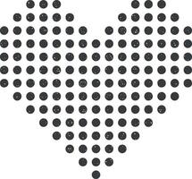 cœur points icône vecteur illustration dans timbre style