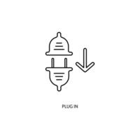 prise de courant dans concept ligne icône. Facile élément illustration. prise de courant dans concept contour symbole conception. vecteur