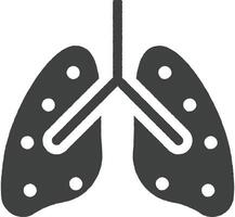poumons, anatomie icône vecteur illustration dans timbre style