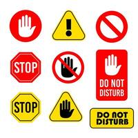 Arrêtez et faire ne pas déranger signe symbole vecteur