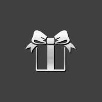cadeau boîte icône dans métallique gris Couleur style. présent anniversaire Noël vacances vecteur