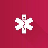 médical symbole plat Couleur icône longue ombre vecteur illustration
