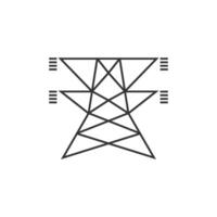 pylône icône dans mince contour style vecteur