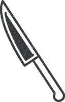 cuisine couteau icône vecteur illustration dans timbre style