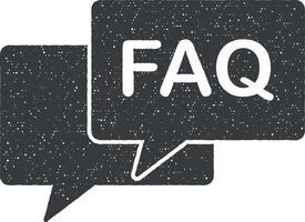 FAQ conversation vecteur icône illustration avec timbre effet