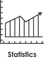graphique, statistiques vecteur icône illustration avec timbre effet