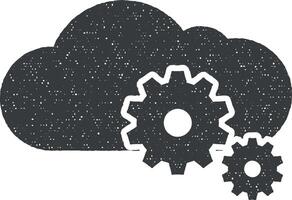 nuage, configuration vecteur icône illustration avec timbre effet