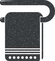 serviette sur une cintre vecteur icône illustration avec timbre effet