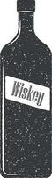 whisky bouteille vecteur icône illustration avec timbre effet