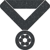 Football médaille vecteur icône illustration avec timbre effet