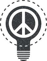 ampoule paix vecteur icône illustration avec timbre effet