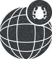 monde virus vecteur icône illustration avec timbre effet