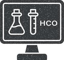 ordinateur PC chimie hco vecteur icône illustration avec timbre effet