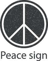 paix signe vecteur icône illustration avec timbre effet