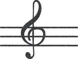 musical Remarque dans une cercle vecteur icône illustration avec timbre effet