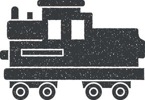 vapeur locomotive vecteur icône illustration avec timbre effet