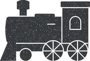 vapeur locomotive vecteur icône illustration avec timbre effet