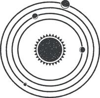 solaire système vecteur icône illustration avec timbre effet